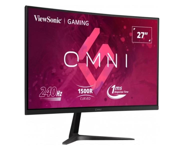 Монитор Viewsonic VX2719-PC-MHD, 27" (68.58 cm) SuperClear VA панел, 1920x1080 240Hz, Full HD, 1ms (MPRT), 250 cd/m2, DisplayPort, 2xHDMI