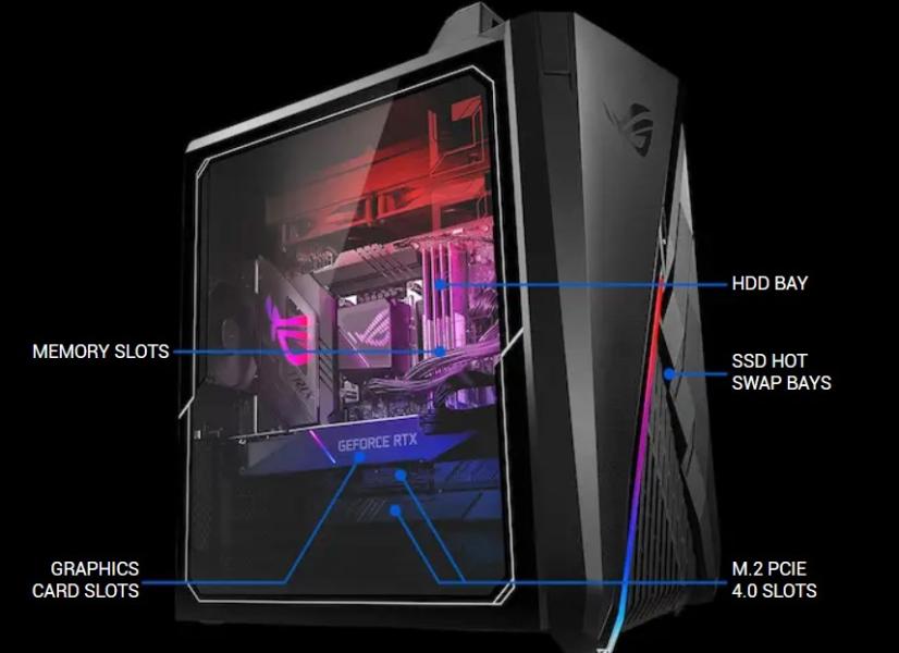 Настолен компютър ASUS ROG STRIX G35CA-WB7830W Intel Core i7-13700KF 16C (3.4G / 5.2GHz, 30M Cache), NVIDIA GeForce RTX 3080 10GB, 32GB DDR5, 512GB SSD, 2TB HDD, Windows 11 Home