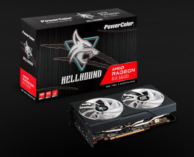 Видео карта POWERCOLOR Hellhound RX6600 8GB GDDR6, 128-bit, HDMI, 3xDP