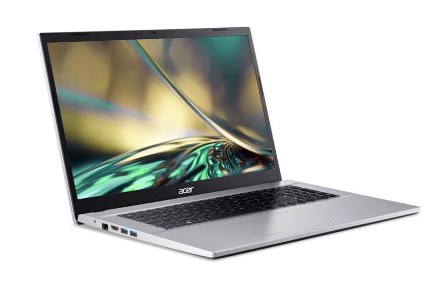 Лаптоп ACER NB ASPIRE 3 A317-54-53UU, Intel Core i5-1235U (1.3/4.4GHz, 12M), 17.3" (43.94 cm) FHD IPS 8GB DDR4, 512GB SSD, Pure silver, Free DOS