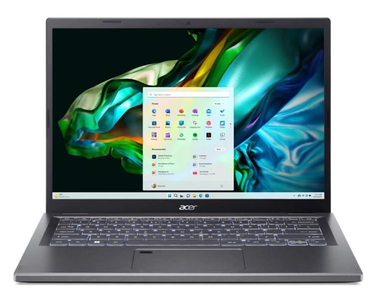 Лаптоп ACER NB ASPIRE 5 A514-56M-31VC, Intel Core i3-1315U (1.2 - 4.50 GHz, 10 MB cache), 14.0" (35.56 cm) FHD IPS, 8GB RAM, 512GB SSD, Steal Gray, Free DOS
