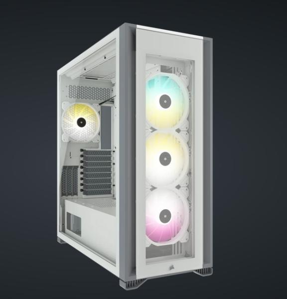 Кутия Corsair iCUE 7000X RGB Tempered Glass, 4x USB 3.0,  ATX/mATX/Mini-ITX, бяла,