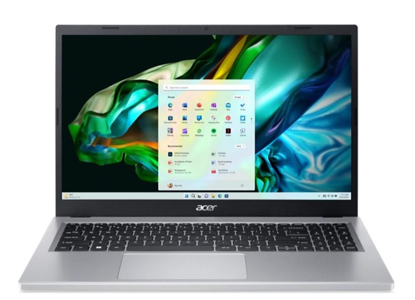 Лаптоп ACER NB Aspire 3 A315-510P-35WW (8-ядрен) Intel Core i3-N305 (1.8/3.8GHz, 6M) 15.6'' (39.62 cm) FHD 8GB RAM, 256GB SSD, Free DOS, Pure silver