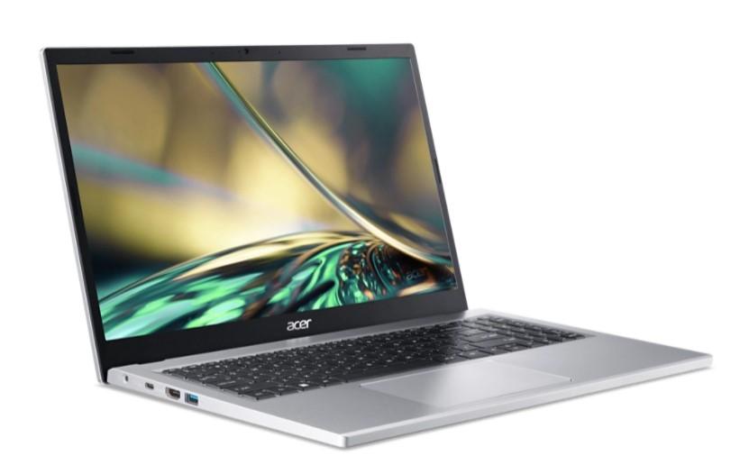 Лаптоп ACER NB Aspire 3 A315-510P-35WW (8-ядрен) Intel Core i3-N305 (1.8/3.8GHz, 6M) 15.6'' (39.62 cm) FHD 8GB RAM, 256GB SSD, Free DOS, Pure silver