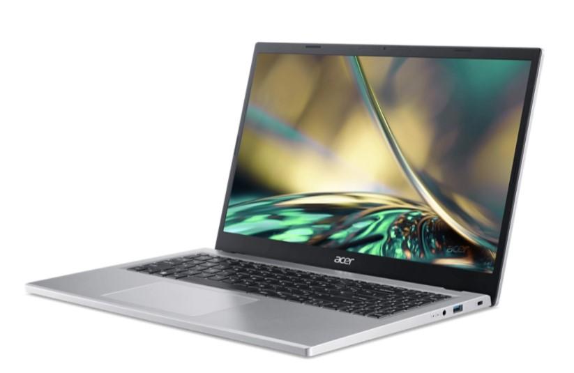Лаптоп ACER NB Aspire 3 A315-510P-35WW (8-ядрен) Intel Core i3-N305 (1.8/3.8GHz, 6M) 15.6'' (39.62 cm) FHD 8GB RAM, 256GB SSD, Free DOS, Pure silver