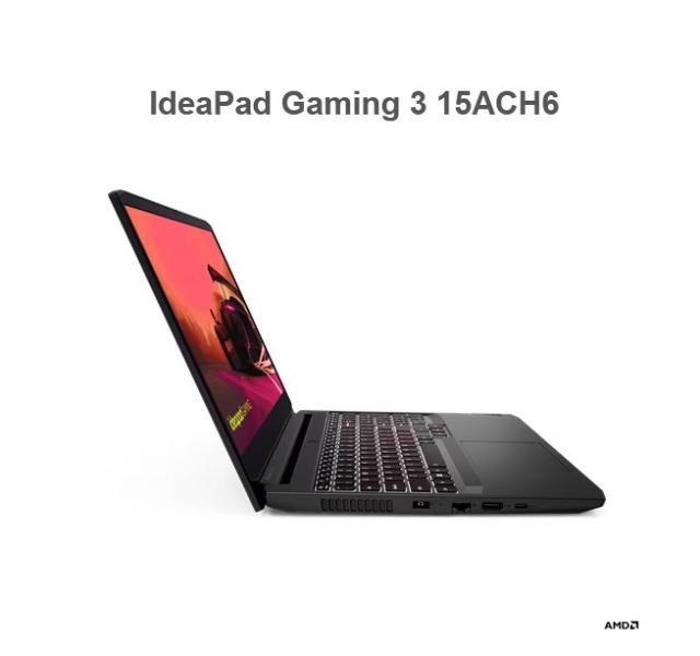 Лаптоп Lenovo Gaming 3 15ACH6, AMD Ryzen 5 5500H (4C / 3.3 / 4.2GHz, 2MB, 8MB), 15.6" (39.62cm) FHD,  IPS 250nits Anti-glare, NVIDIA GeForce RTX 2050 4GB, 16GB DDR4, 512GB SSD M.2 2242 PCIe 4, Free DOS