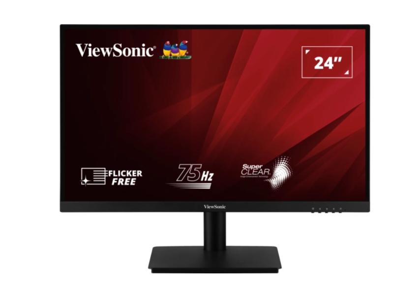 Монитор ViewSonic VA2406-H, 24" (60.96 cm) SuperClear VA LED панел, Full HD, 4ms, 50M:1, 250 cm/m2, HDMI, VGA