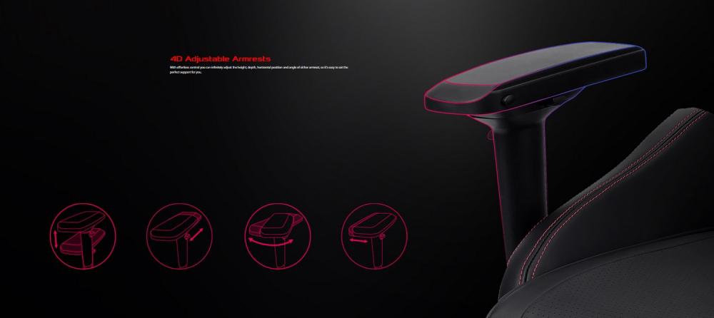 Геймърски стол ASUS ROG Chariot Core gaming chair, 4D регулируема подлакътница, изцяло стоманена рамка