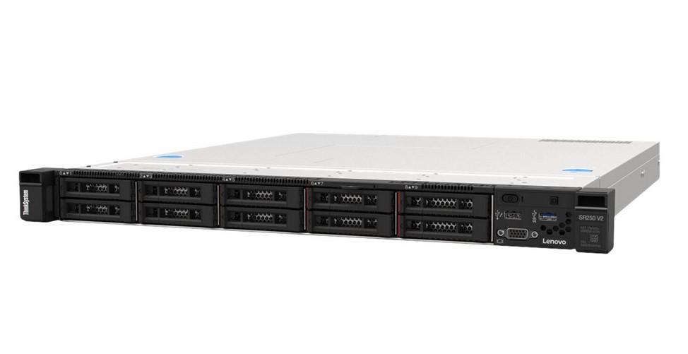 Сървър LENOVO ThinkSystem SR250 V2, Xeon E-2356G 6C 3.2GHz 12MB Cache, 1x 32GB 3200MHz UDIMM, 8x 2.5inch, HS 5350-8i HS, 1x 450W Titanium XCC Ent