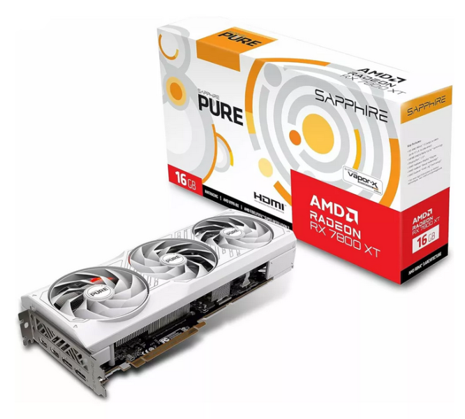 Видео карта Sapphire Pure AMD Radeon RX7800 XT, 16GB, 256-bit, GDDR6, PCI-E 4.0, DisplayPort, HDMI