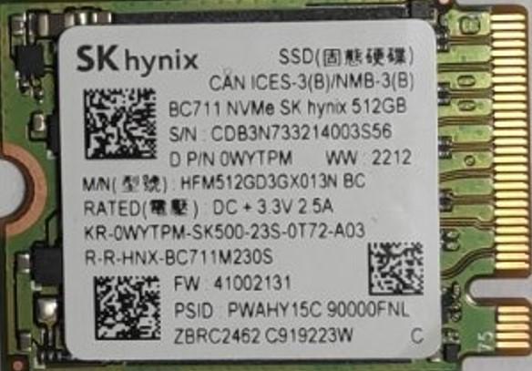 SKHynix PC711 512GB SSD NVMe M.2 2230 