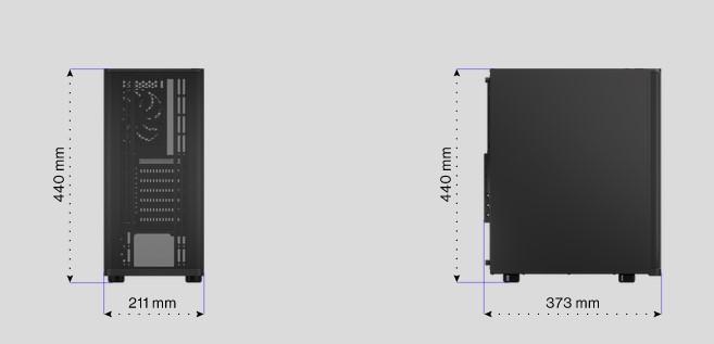 Кутия Endorfy Ventum 200 Solid, Mid-Tower, 2x USB-A (3.1 GEN 1), 1x Audio/1x Mic, ATX/mATX/mITX