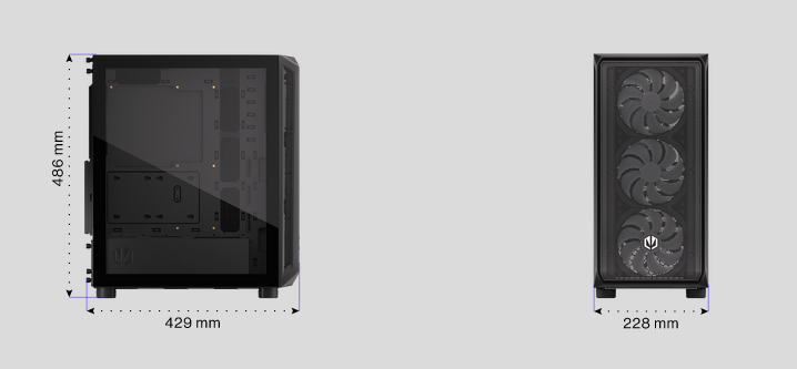 Кутия Endorfy Arx 500 ARGB, Mid-Tower, 2x USB-A (3.1 GEN 1), 1x Audio/1x Mic, ATX/mATX/mITX