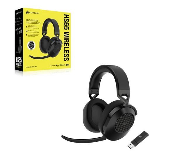 Слушалки Corsair HS65 WIRELESS Gaming Headset, Dolby Audio 7.1, PC, PS5, PS4, Carbon  (EU), v2