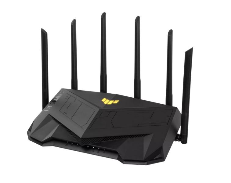 Рутер ASUS TUF Gaming AX6000, Dual-Band WiFi 6, Quad-Core 2.0GHz CPU, 256MB/512MB Flash/RAM, 2.5G dual-port, AiProtection Pro, Adaptive QoS, VPN Fusion, IPTV, OFDMA, MU- MIMO