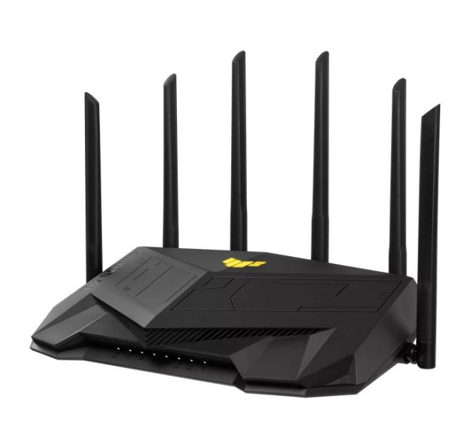 Рутер ASUS TUF Gaming AX6000, Dual-Band WiFi 6, Quad-Core 2.0GHz CPU, 256MB/512MB Flash/RAM, 2.5G dual-port, AiProtection Pro, Adaptive QoS, VPN Fusion, IPTV, OFDMA, MU- MIMO