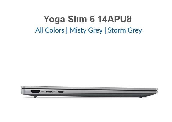 Лаптоп Lenovo Yoga Slim 6 14APU8, AMD Ryzen 5 7540U 3.2/4.9GHz, 14" (35.56cm) WUXGA OLED, 16GB LPDDR5, 1TB SSD NVMe, 1x USB4, Free DOS
