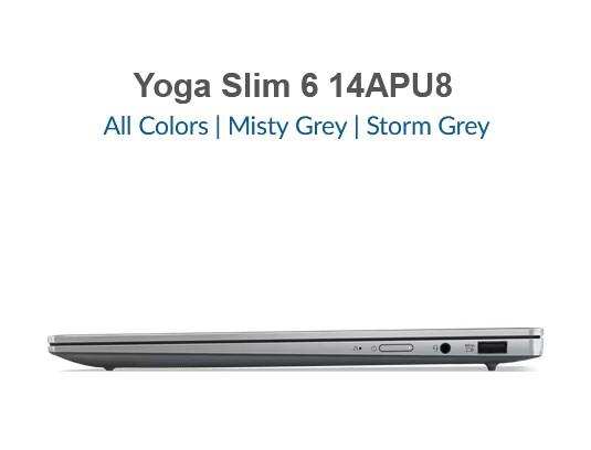 Лаптоп Lenovo Yoga Slim 6 14APU8, AMD Ryzen 5 7540U 3.2/4.9GHz, 14" (35.56cm) WUXGA OLED, 16GB LPDDR5, 1TB SSD NVMe, 1x USB4, Free DOS