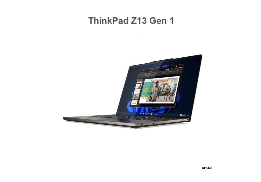 Лаптоп Lenovo ThinkPad Z13 Gen 1, AMD Ryzen 5 PRO 6650U 6C (2.9/4.5GHz), 13.3" (33.78 cm) 2.8K OLED Anti-glare, Touchscreen,, 16GB DDR5, 512GB SSD, (USB4), Windows 11 Pro