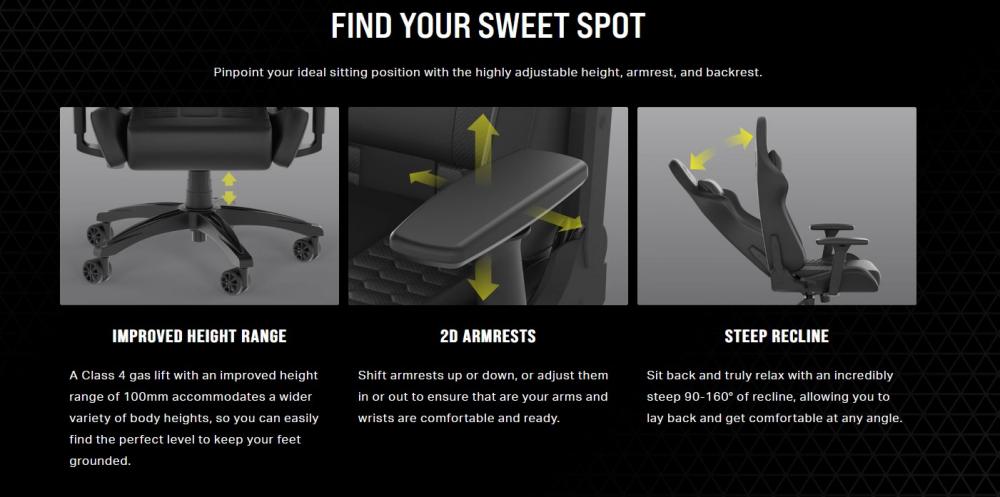 Геймърски стол CORSAIR TC100 RELAXED Gaming Chair, Fabric - Grey and Black