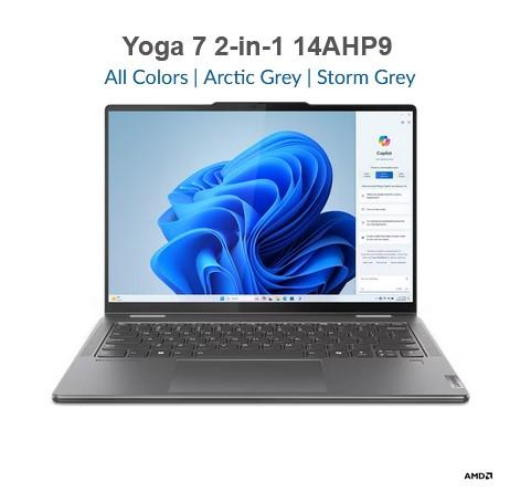 Лаптоп Lenovo Yoga 7 2-in-1 14AHP9, 14.0" (35.56 cm), Full HD+, Touch, AMD Ryzen 7 8840HS 8C (3.3/5.1GHz, 16 MB cache), AMD Radeon 780M, 16GB LPDDR5x, 1TB SSD, Windows 11 Home + Pen 