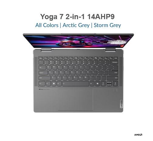 Лаптоп Lenovo Yoga 7 2-in-1 14AHP9, 14.0" (35.56 cm), Full HD+, Touch, AMD Ryzen 7 8840HS 8C (3.3/5.1GHz, 16 MB cache), AMD Radeon 780M, 16GB LPDDR5x, 1TB SSD, Windows 11 Home + Pen 