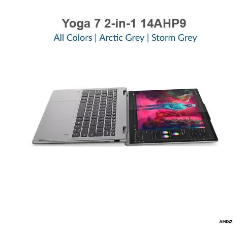 Лаптоп Lenovo Yoga 7 2-in-1 14AHP9, 14.0" (35.56 cm), Full HD+, Touch, AMD Ryzen 7 8840HS 8C (3.3/5.1GHz, 16 MB cache), AMD Radeon 780M, 16GB LPDDR5x, 1TB SSD, Windows 11 Home + Pen 