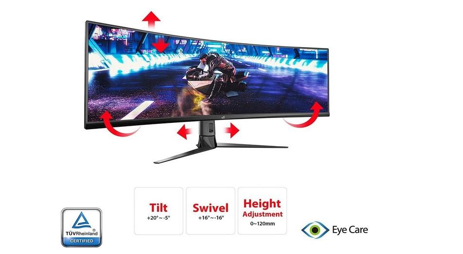 Монитор ASUS ROG STRIX XG49VQ, 49" (124.46 cm) Gaming Curved DFHD, 144Hz, Dual Full HD HDR, 4ms, Speaker, USB, HDMI, DP
