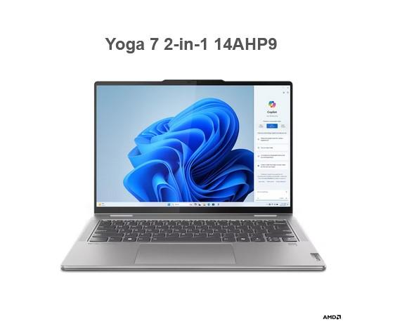 Лаптоп Yoga 7 2-in-1 14AHP9, AMD Ryzen 5 8640HS 6C (3.5 / 4.9GHz, 16MB), 14.0" (35.56 cm) WUXGA OLED, Touchscreen, 16GB DDR5x, 1TB PCIe, Windows 11 Home