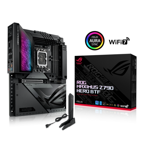 Дънна платка ASUS ROG MAXIMUS Z790 HERO BTF, LGA1700, 4x DDR5 5x M.2, 4x SATA, PCIe 5.0, 2x Thunderbolt, HDMI, ATX