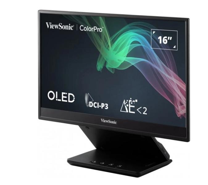 Монитор ViewSonic VP16-OLED, 15.6" (39.62 cm) FHD Portable OLED панел, Full HD, 1ms, 400 cd/m2, mHDMI, USB-C