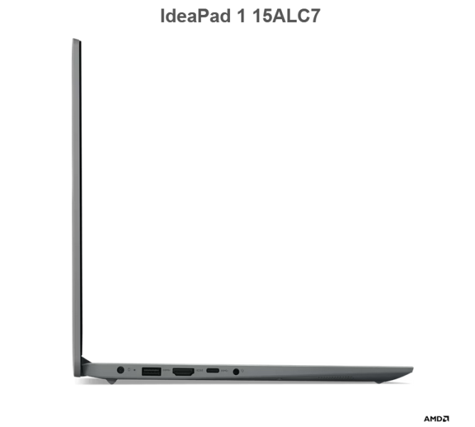 Лаптоп Lenovo IdeaPad 1 15ALC7, 15.6'' (39.62 cm) Full HD, AMD Ryzen 7 5700U 8C (1.8/4.3GHz, 8MB), AMD Radeon RX Vega 8, 16GB DDR4, 512GB SSD, Free DOS