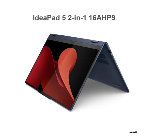 Лаптоп LENOVO IdeaPad 5 2-in-1 16AHP9, AMD Ryzen 5 8645HS 6C (4.3 / 5.0GHz, 16MB), 16.0" (40.64 cm)  WUXGA, IPS, 60Hz, 60Hz, Touchscreen, 16GB LPDDR5x, 512GB SSD,  Windows 11 Home