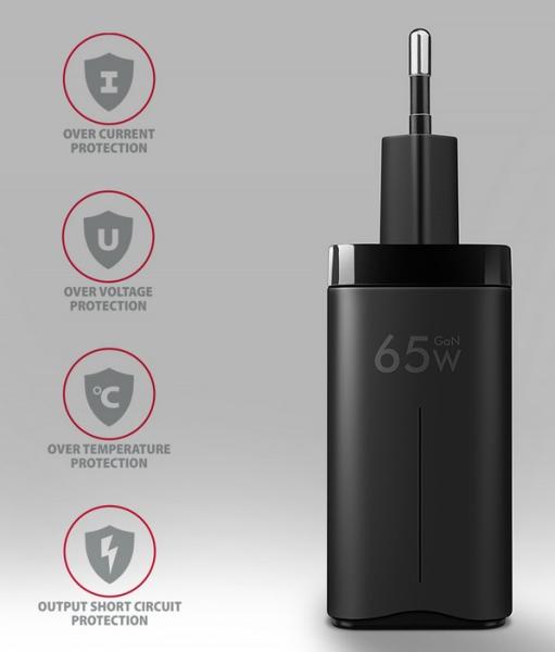 Зарядно устройство Axagon ACU-DPQ65, 3x port (USB-A + 2x USB-C), PD3.0 / PPS / QC4+ / SFC2.0 / AFC / SCP / FCP / Apple. 65W