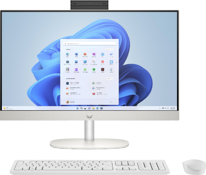 Компютър HP All-in-One Desktop 24-cr0001nu, Intel Core i5-1335U 10C (1.3 / 4.60 GHz, 12 MB cache), 23.8" (60.45 cm) FHD IPS, Touchscreen, 16GB RAM DDR4, 512GB SSD, Free DOS