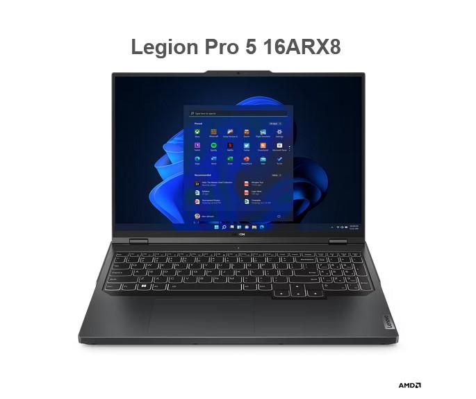 Лаптоп Lenovo Legion Pro 5 16ARX8, 16.0" (40.64 cm), WQXGA, WQXGA 500N 240Hz, AMD Ryzen 7 7745HX 8C (3.6/5.1GHz, 32M), NVIDIA RTX 4070 8GB GDDR6 DLSS 3, 32GB DDR5, 1TB SSD, Free DOS