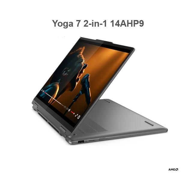 Лаптоп Lenovo Yoga 7 2-in-1 14AHP9, 14.0" (35.56 cm) WUXGA, Touchscreen, AMD Ryzen 5 8640HS 6C (3.5 / 4.9GHz, 16MB), 16GB DDR5x, 1TB SSD, Windows 11 Home