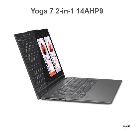 Лаптоп Lenovo Yoga 7 2-in-1 14AHP9, 14.0" (35.56 cm) WUXGA, Touchscreen, AMD Ryzen 5 8640HS 6C (3.5 / 4.9GHz, 16MB), 16GB DDR5x, 1TB SSD, Windows 11 Home