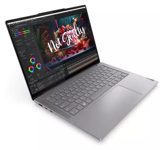 Лаптоп Lenovo Yoga Pro 7 14IMH9,  Intel Core Ultra 9 185H 16C (2.3/5.1GHz, 24MB Cache), 14.5" (36.83cm) 3K IPS 400nits Glare 120Hz Touch, NVIDIA GeForce RTX 4060 8GB, 32GB LPDDR5X, 1TB SSD NVMe, 1x Thunderbolt 4, Free DOS