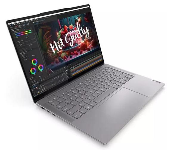 Лаптоп Lenovo Yoga Pro 7 14IMH9, Intel Core Ultra 7 155H 16C (1.4/4.8GHz, 24MB Cache) 14.5" (36.83cm) WQXGA OLED 400nits Glare 120Hz, NVIDIA GeForce  RTX 4050 6GB, 32GB LPDDR5X, 1TB SSD NVMe, 1x Thunderbolt 4, Free DOS