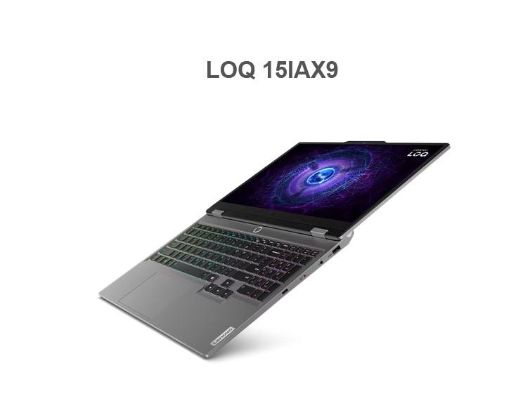 Лаптоп Lenovo LOQ 15IAX9, Intel Core i5-12450HX 8C (2.4/4.4GHz, 12MB Cache), 15.6" (39.62cm) Full HD IPS 144Hz Anti-Glare Display & GF RTX 3050 6GB, 16GB DDR5, 512GB SSD NVMe, 1x USB 3.2 Gen 2 Type-C, HDMI, Free DOS