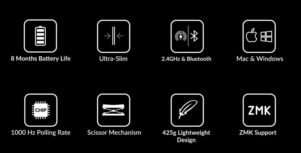 Клавиатура Keychron B1 Pro Ultra-Slim Wireless/Bluetooth, Ivory White