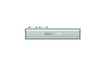 Смартфон Samsung Galaxy Z Flip6 Mint, поддържа 2 sim карти, 6.7" (17.01 cm) Foldable Dynamic AMOLED 2X 120Hz дисплей, осемядрен Snapdragon 8 Gen 3 3.39GHz, 12GB RAM, 512GB Flash памет, 50 + 12 & 10 Mpix камери, Android