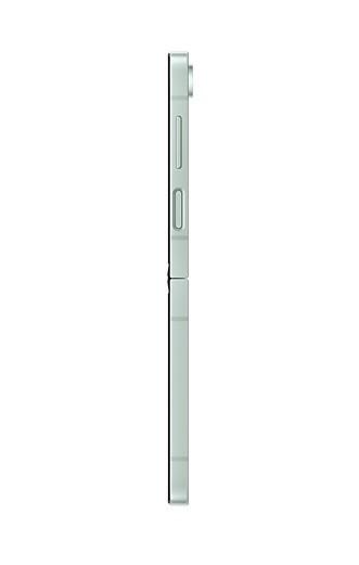 Смартфон Samsung Galaxy Z Flip6 Mint, поддържа 2 sim карти, 6.7" (17.01 cm) Foldable Dynamic AMOLED 2X 120Hz дисплей, осемядрен Snapdragon 8 Gen 3 3.39GHz, 12GB RAM, 512GB Flash памет, 50 + 12 & 10 Mpix камери, Android