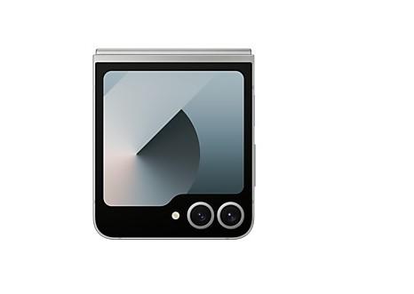 Смартфон Samsung Galaxy Z Flip6 Silver, поддържа 2 sim карти, 6.7" (17.01 cm) Foldable Dynamic AMOLED 2X 120Hz дисплей, осемядрен Snapdragon 8 Gen 3 3.39GHz, 12GB RAM, 512GB Flash памет, 50 + 12 & 10 Mpix камери, Android