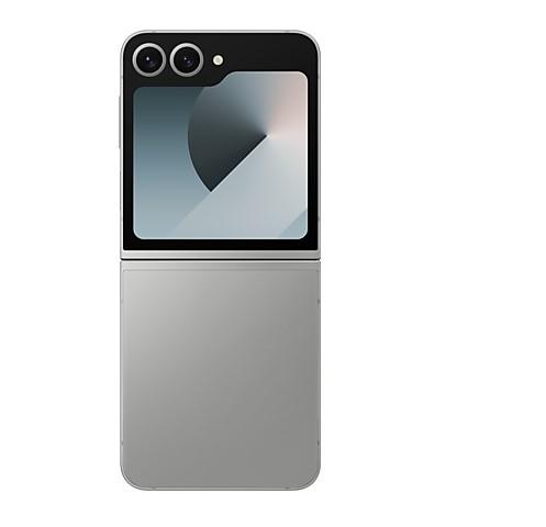 Смартфон Samsung Galaxy Z Flip6 Silver, поддържа 2 sim карти, 6.7" (17.01 cm) Foldable Dynamic AMOLED 2X 120Hz дисплей, осемядрен Snapdragon 8 Gen 3 3.39GHz, 12GB RAM, 256GB Flash памет, 50 + 12 & 10 Mpix камери, Android