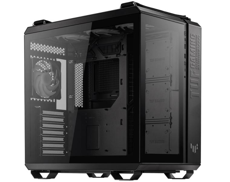 Кутия ASUS TUF GAMING GT502 PLUS TG ARGB BLACK, Middle Tower, 2 x USB 3.2, 1 x USB-C 3.2, ATX/microATX/Mini-ITX
