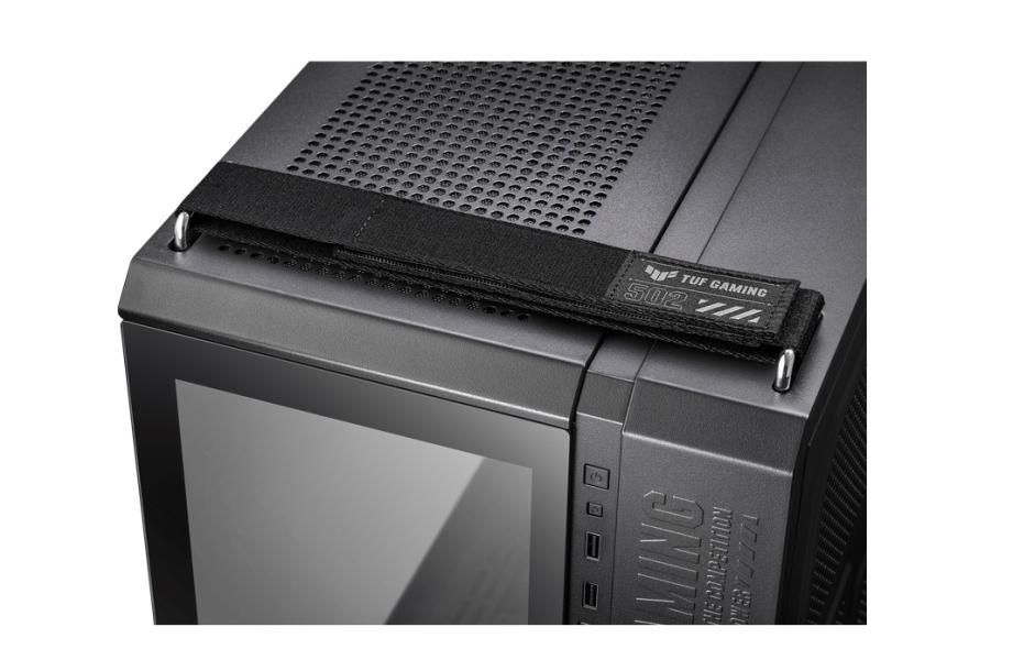 Кутия ASUS TUF GAMING GT502 PLUS TG ARGB BLACK, Middle Tower, 2 x USB 3.2, 1 x USB-C 3.2, ATX/microATX/Mini-ITX