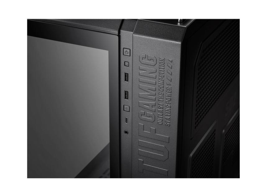 Кутия ASUS TUF GAMING GT502 PLUS TG ARGB BLACK, Middle Tower, 2 x USB 3.2, 1 x USB-C 3.2, ATX/microATX/Mini-ITX