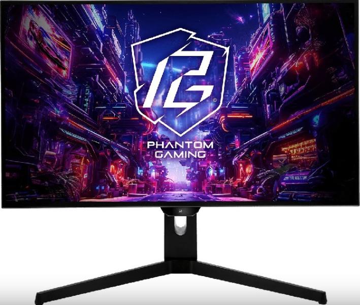 Монитор Asrock PGO27QFS, 27" (68.58cm) OLED, 240 Hz, 1 500 000:1, 0.03 ms,  275 cd/m², 2x HDMI, 2x DP, 3x USB 3.2, 1x USB-C